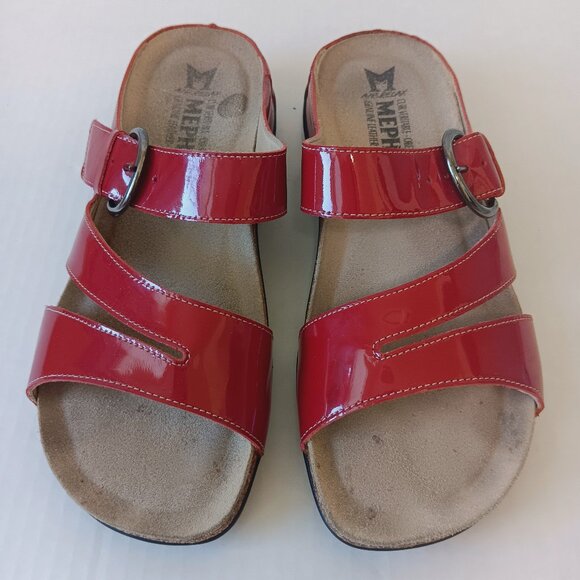 Mephisto Women's Afido Red Patent Leather Slip on Sandals Size 37 - Picture 1 of 16